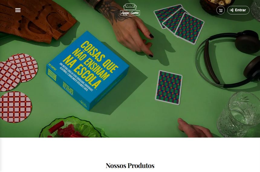 Site institucional da Hygge Games criado pela BAM