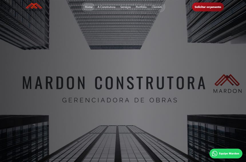 Site institucional da Mardon Construtora criado pela BAM
